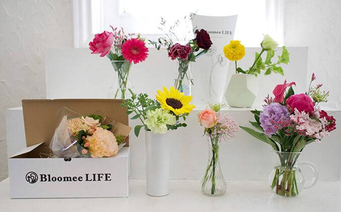 （※各プランの花束例） お花の定期便サービス「Bloomee LIFE（ブルーミーライフ ）」 クランチスタイル / 1回500円＋送料250円（税抜・体験プラン）